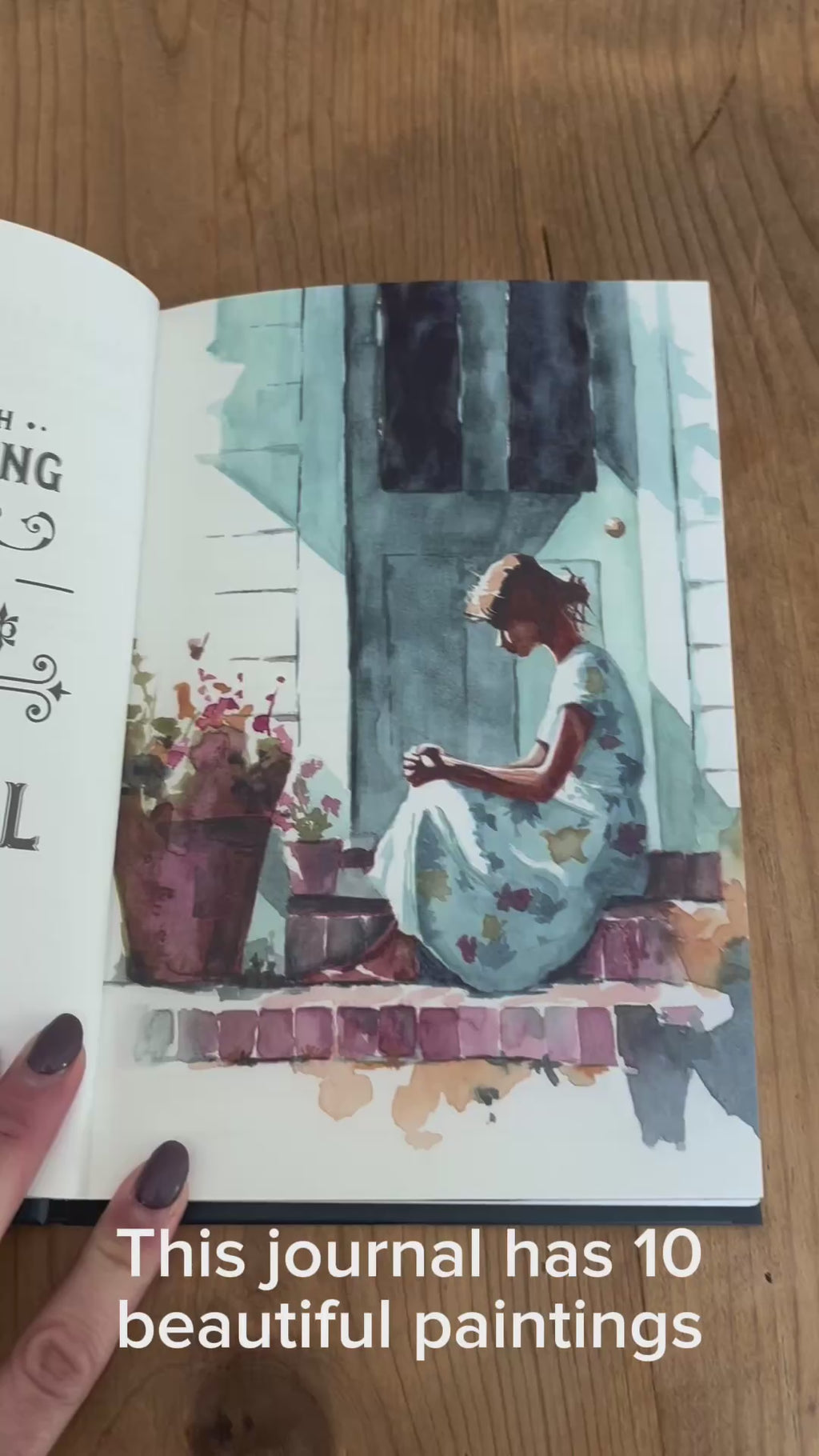 video that flips through all of the paintings in the journal there are 10 paintings and 10 quotes or scriptures